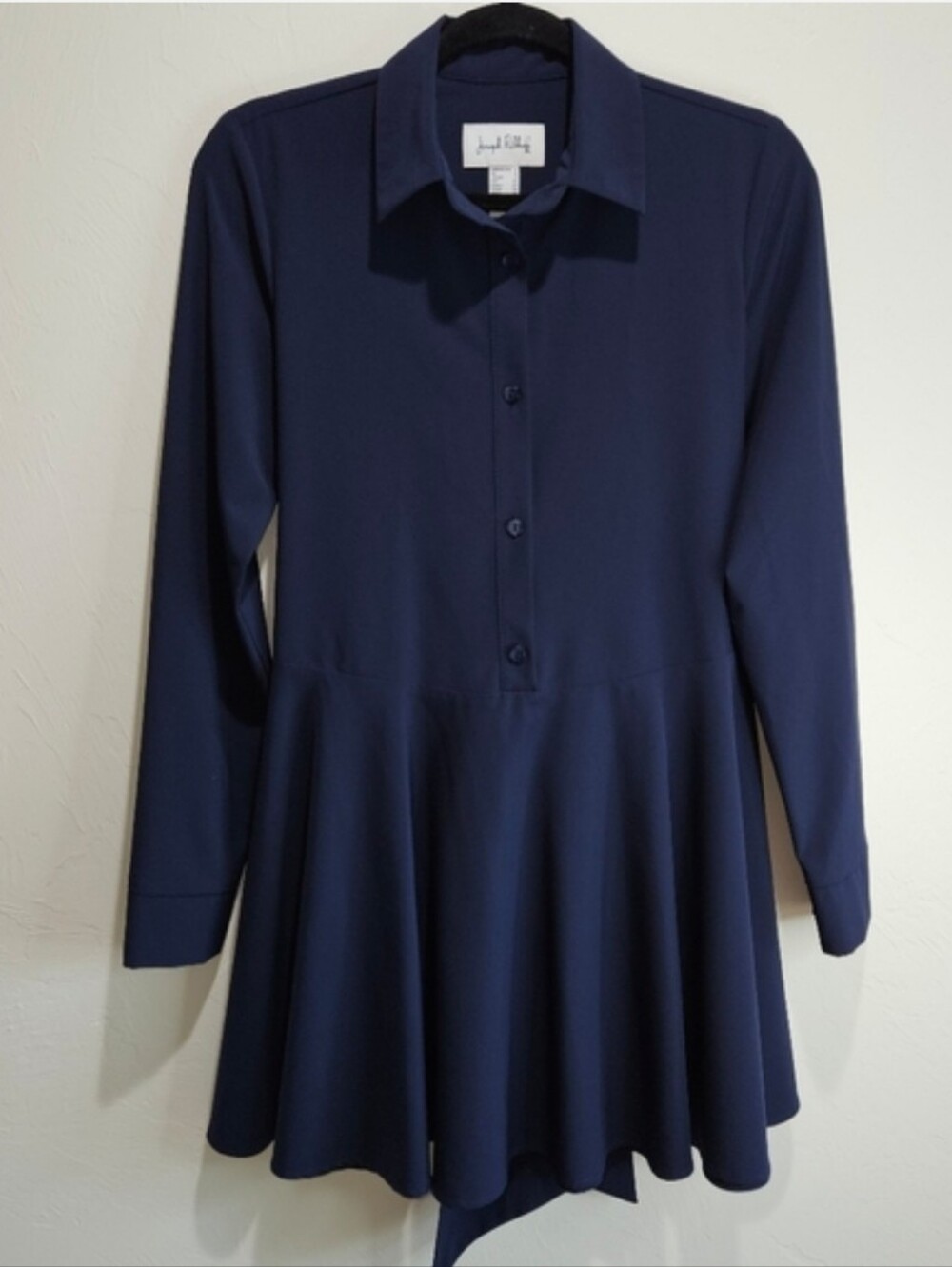 Joseph Ribkoff Tunic Blouse Midnight Blue Tie Front Womens Size 4 Top Short - Picture 3 of 11